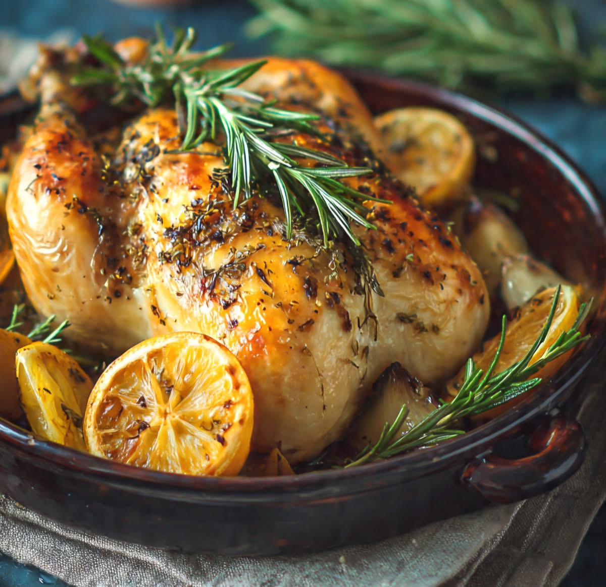 Pollo de corral al tomillo
