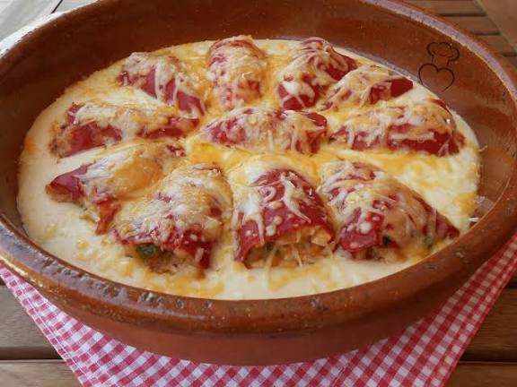 Pimientos rellenos gratinados